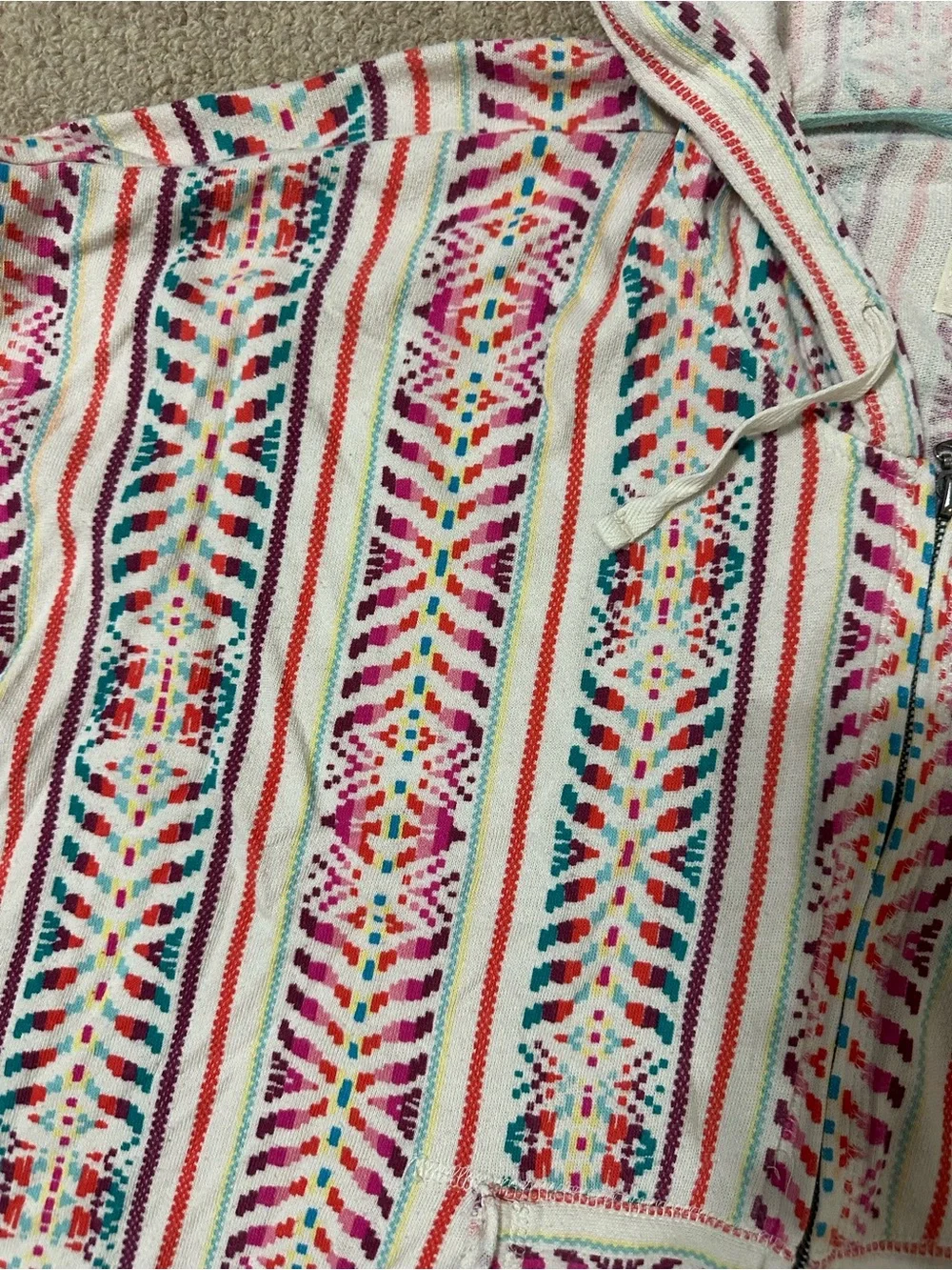 Billabong Women’s Pink Multicolor Hooded Swim Cover-Up Top - small - Picture 5 of 8